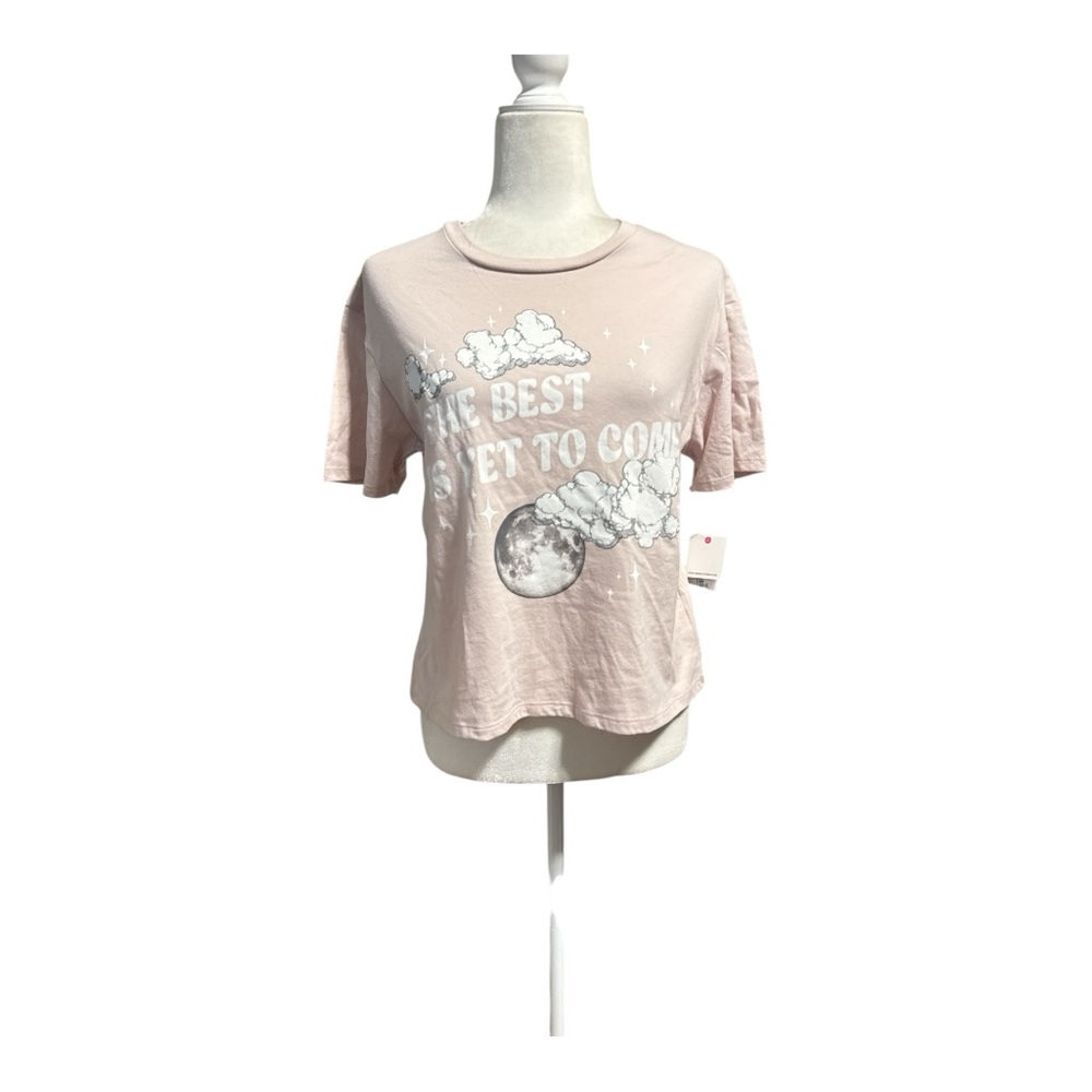 Rebellious One Graphic Tee Blush Pink The Best Is Yet To Come Moon Cloud Stars M